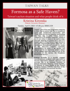 Kristina Kironska: Formosa as a Safe Haven? @ SSMS room 2135